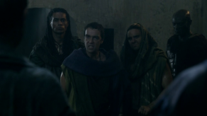 John Hannah, Dustin Clare, Antonio Te Maioha, Peter Mensah, Spartacus: Gods of the Arena, The Bitter End, 01