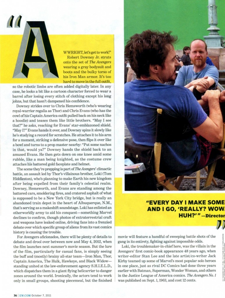 The Avengers Entertainment Weekly October 2011 article, 01