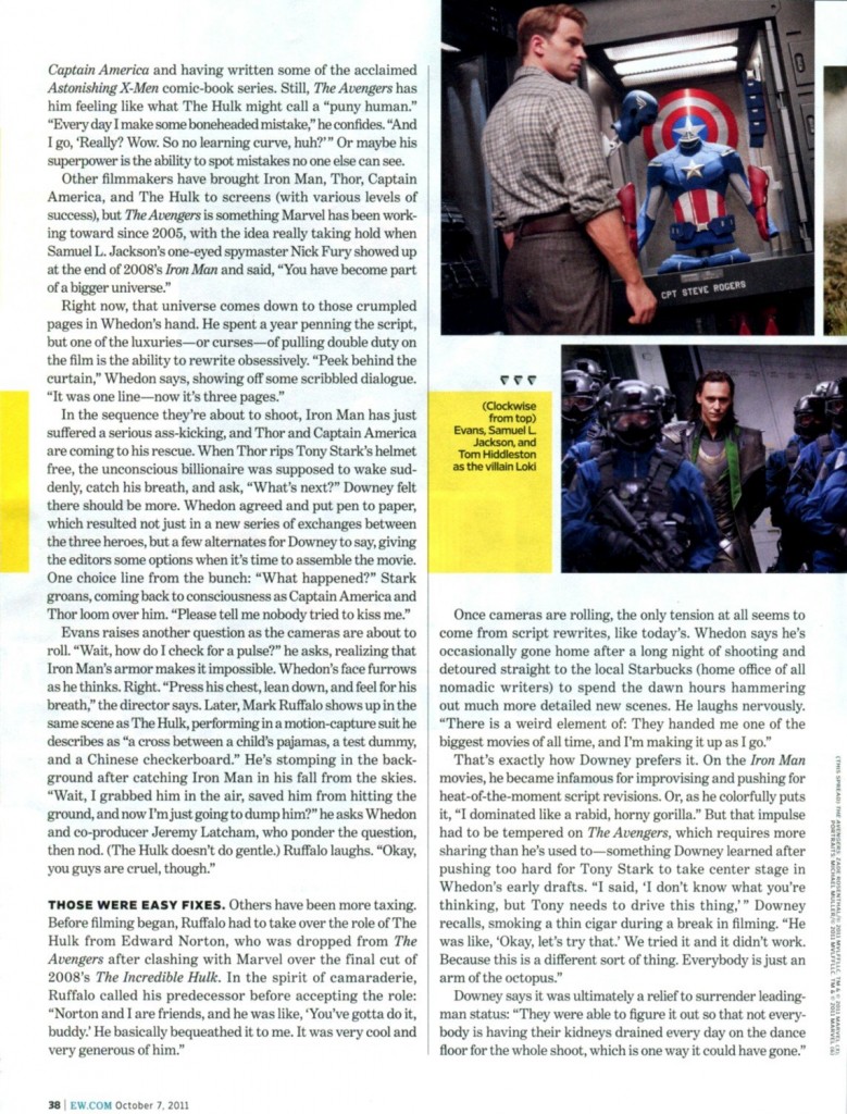 The Avengers Entertainment Weekly October 2011 article, 03