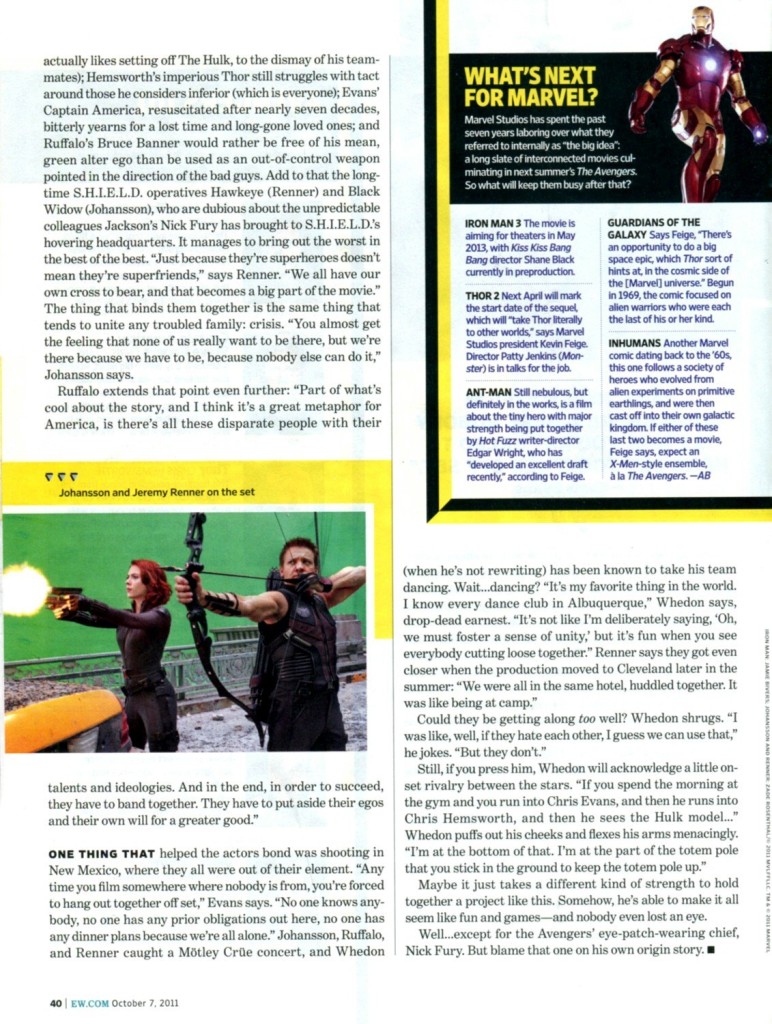 The Avengers Entertainment Weekly October 2011 article, 05
