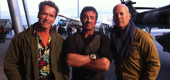 Sylvester Stallone, Arnold Schwarzenegger, Bruce Willis, The Expendables 2