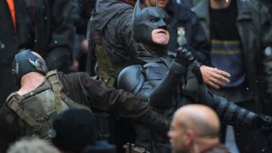 Christian Bale, Batman, Tom Hardy, Bane, The Dark Knight Rises, 01