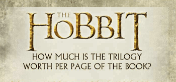 The Hobbit How much is the trilogy worth per page of the book infographic