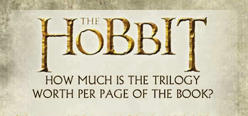 The Hobbit How much is the trilogy worth per page of the book infographic
