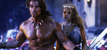Arnold Schwarzenegger Olivia d'Abo Conan the Destroyer