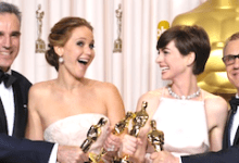Daniel Day-Lewis Jennifer Lawrence Anne Hathaway Christopher Waltz Oscars 2013