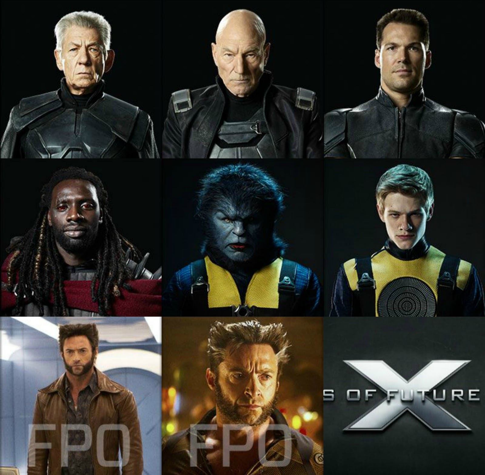 Patrick Stewart Ian McKellen Daniel Cudmore Omar Sy Lucas Till Hugh Jackman X-Men Days Of Future Past Character Collage