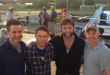 Simon Kinberg Hutch Parker Bryan Singer Hugh Jackman X-Men Days Of Future Past Set