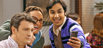 Johnny Galecki Kunal Nayyar Nathan Fillion The Big Bang Theory The Comic Book Store Regeneration