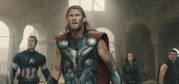Chris Hemsworth Chris Evans Jeremy Renner Scarlett Johansson Avengers Age of Ultron