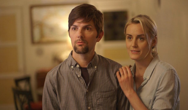 Adam Scott and Taylor Schilling in The Overnight