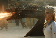 Emilia Clarke Drogon Breathing Fire Game of Thrones The Dance of Dragons