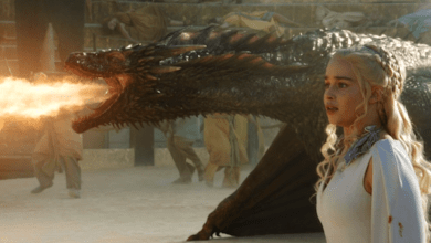 Emilia Clarke Drogon Breathing Fire Game of Thrones The Dance of Dragons