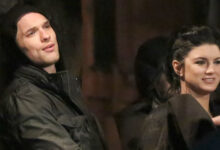 Ed Skrein Gina Carano Deadpool Set