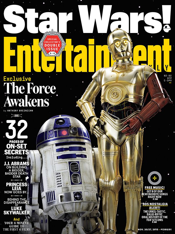 Anthony Daniels Kenny Baker Star Wars The Force Awakens Entertainment Weekly cover