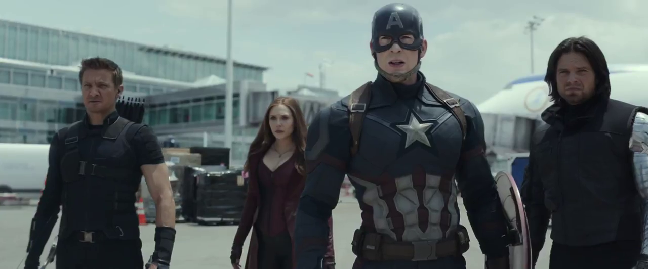 Chris Evans Sebastian Stan Elizabeth Olsen Jeremy Renner Captain America Civil War