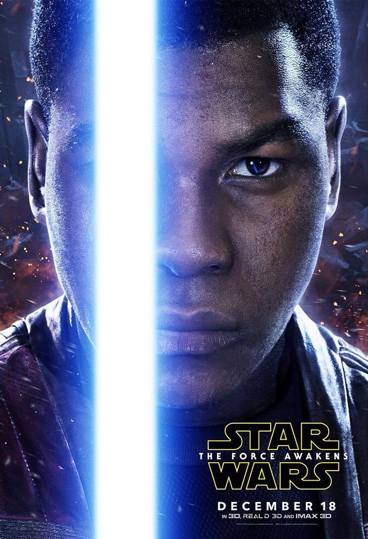 Finn John Boyega Star Wars The Force Awakens movie poster
