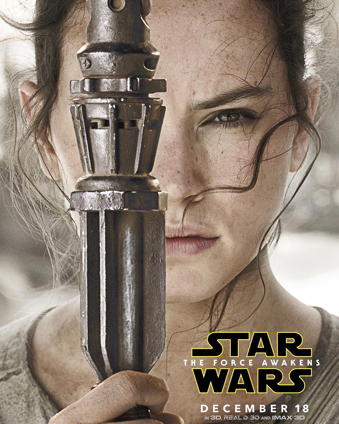 Rey Daisy Ridley Star Wars The Force Awakens movie poster