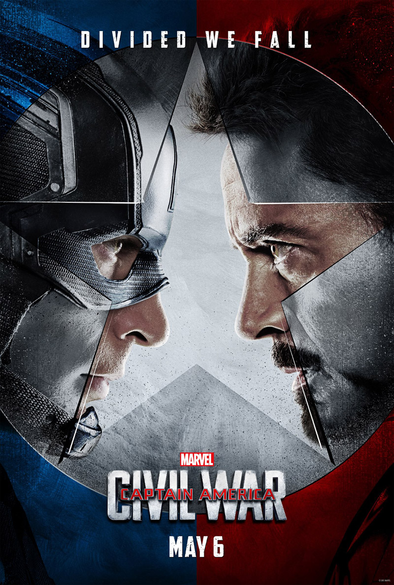 Steve Rogers Tony Stark Captain America Civil War Movie Poster