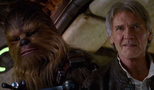 Peter Mayhew Harrison Ford Star Wars The Force Awakens 02