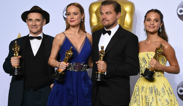Leonardo Dicaprio Brie Larson Alicia Vikander Mark Rylance Academy Awards 2016 Winners