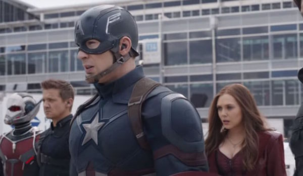 Paul Rudd Jeremy Renner Chris Evans Elizabeth Olsen Captain America Civil War
