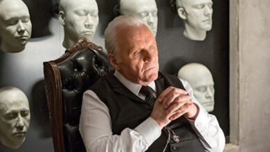 Anthony Hopkins Chair Heads Wall Westworld