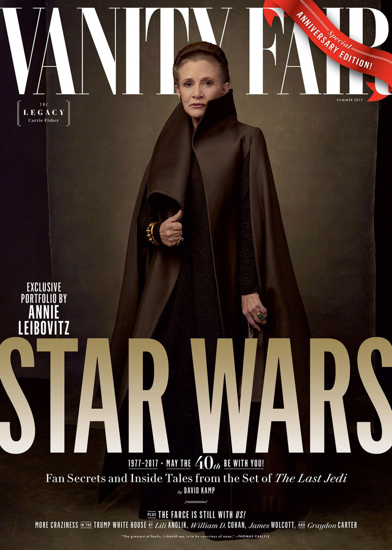 Carrie Fisher Star Wars: The Last Jedi Vanity Fair Cover