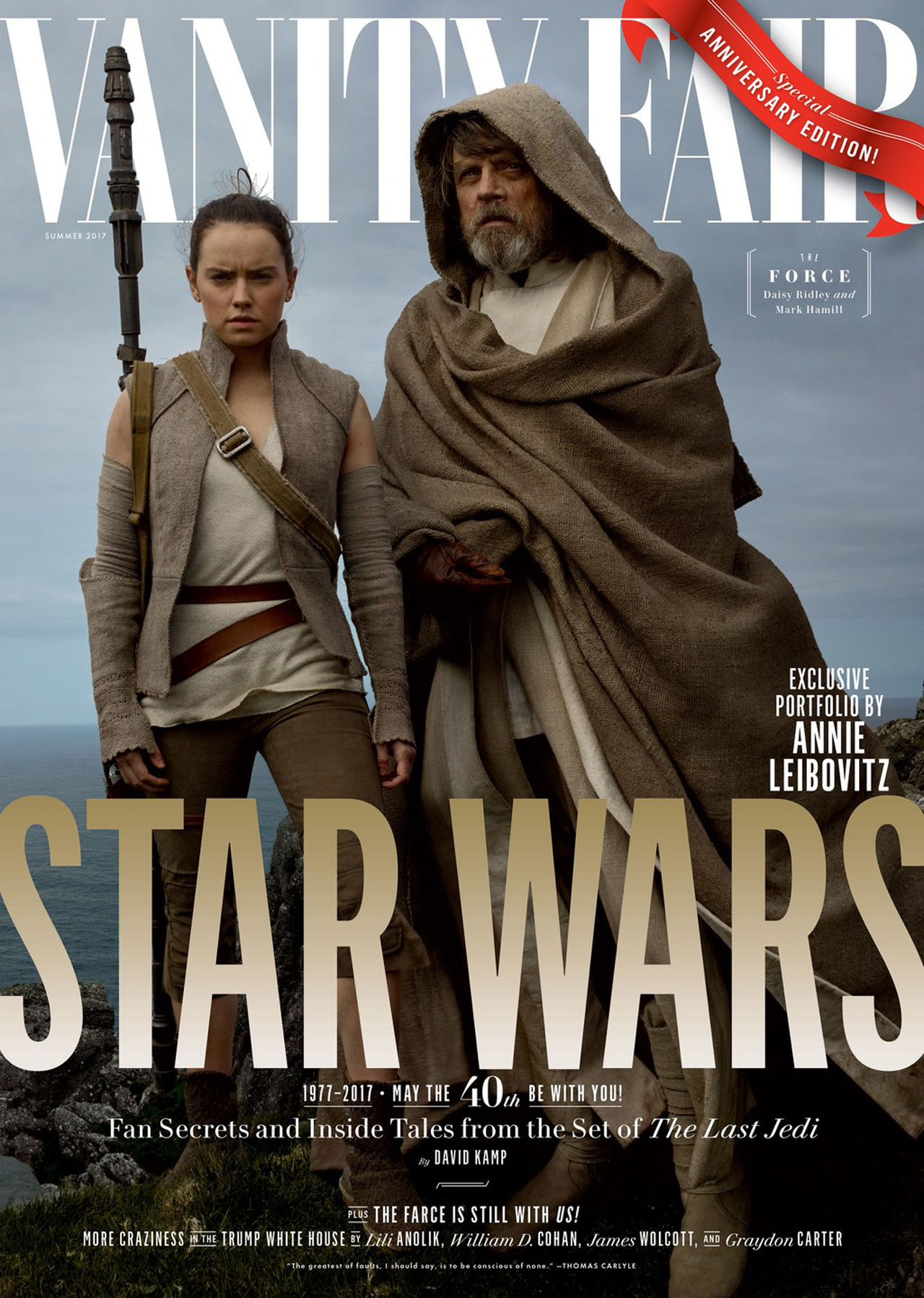 Daisy Ridley Mark Hamill Star Wars: The Last Jedi Vanity Fair Cover