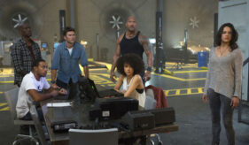 Michelle Rodriguez Tyrese Gibson Ludacris Nathalie Emmanuel Scott Eastwood Dwayne Johnson The Fate of the Furious