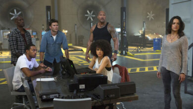Michelle Rodriguez Tyrese Gibson Ludacris Nathalie Emmanuel Scott Eastwood Dwayne Johnson The Fate of the Furious