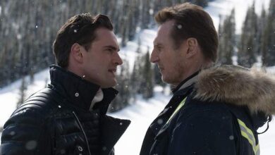 Liam Neeson Tom Bateman Cold Pursuit