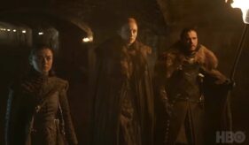 Kit Harington Maisie Williams Sophie Turner Game of Thrones Season 8 Crypts of Winterfell