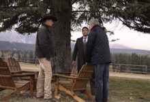 Kevin Costner Gil Birmingham Danny Huston Yellowstone Behind Us Only Grey