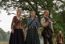 Caitriona Balfe Sophie Skelton Sam Heughan Outlander The Ballad of Roger Mac