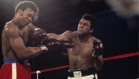 Muhammad Ali fighting George Foreman in Zaire