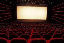 Movie Theater Red Light Yellow Screen 01