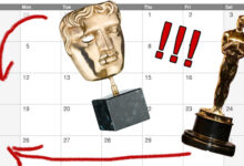 Bafta Statue And Oscar Statue On April 2021 Calendar Page 01