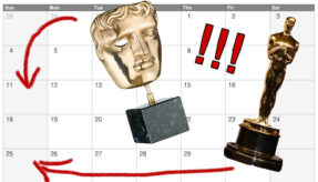 Bafta Statue And Oscar Statue On April 2021 Calendar Page 01