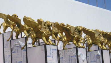 Venice Film Festival Golden Lion Statues 01
