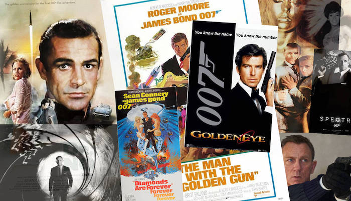Sean Connery Roger Moore Pierce Brosnan Daniel Craig James Bond Film Posters