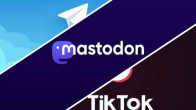 Telegram Mastodon Tiktok Logos