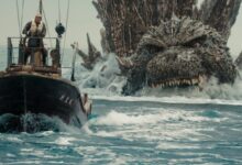 Godzilla Chasing Boat Godzilla Minus One