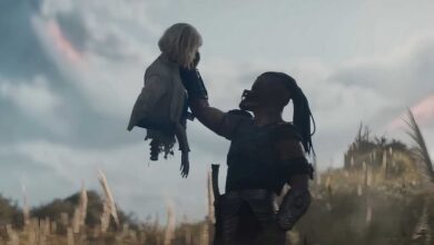 Elle Fanning Dimitrius Schuster Koloamatangi Predator Badlands