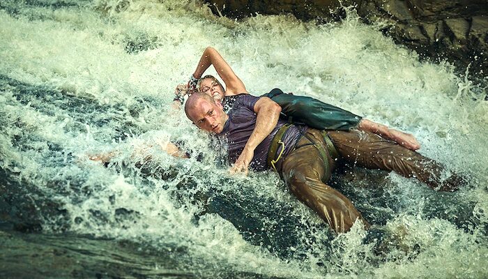 Charlize Theron Taron Egerton Water Rapids Apex