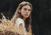 Longhaired Brunette Hay In Die Sonne Schauen Sound Of Falling